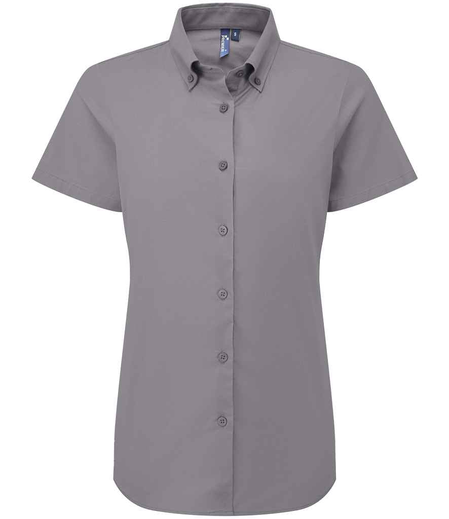 Premier Ladies Supreme Short Sleeve Oxford Shirt - Steel