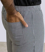 Premier Pull On Chef's Check Trousers - Black/White
