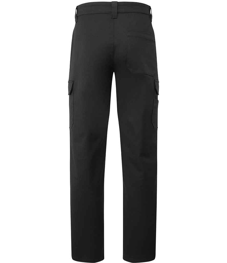 Premier Unisex Stretchchecker Work Cargo Trousers - Black