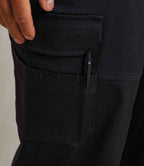 Premier Unisex Stretchchecker Work Cargo Trousers - Black