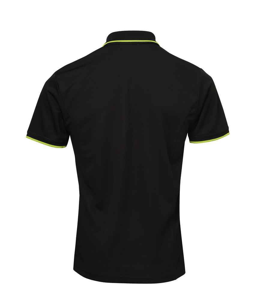 Premier Contrast Coolchecker® Piqué Polo Shirt - Black/Lime Green