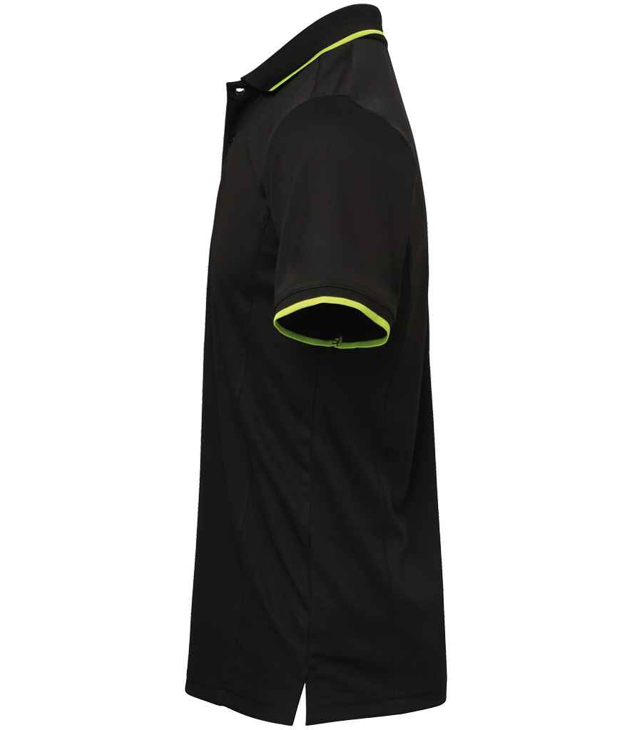 Premier Contrast Coolchecker® Piqué Polo Shirt - Black/Lime Green