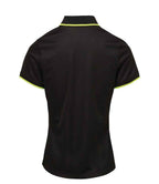 Premier Ladies Contrast Coolchecker® Piqué Polo Shirt - Black/Lime Green