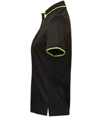 Premier Ladies Contrast Coolchecker® Piqué Polo Shirt - Black/Lime Green