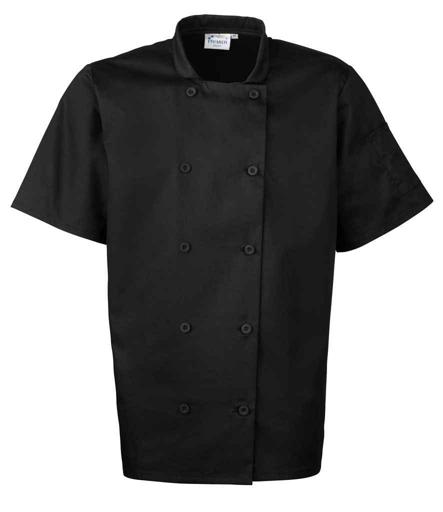 Premier Short Sleeve Chef's Jacket - Black