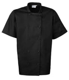 Premier Short Sleeve Chef's Jacket - Black