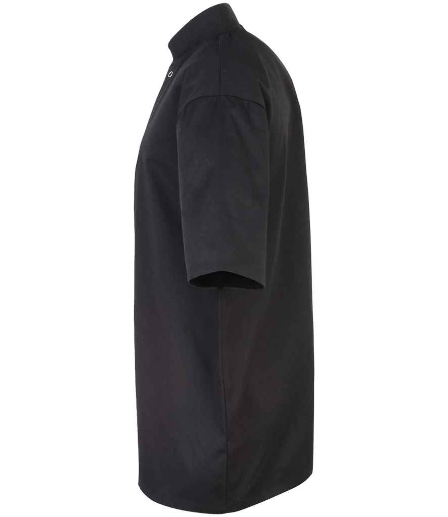 Premier Unisex Short Sleeve Stud Front Chef's Jacket - Black
