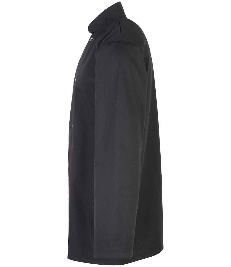 Premier Unisex Long Sleeve Stud Front Chef's Jacket - Black