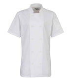 Premier Ladies Short Sleeve Chef's Jacket - White