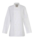 Premier Ladies Long Sleeve Chef's Jacket - White