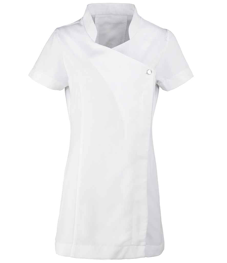 Premier Ladies Blossom Short Sleeve Tunic - White