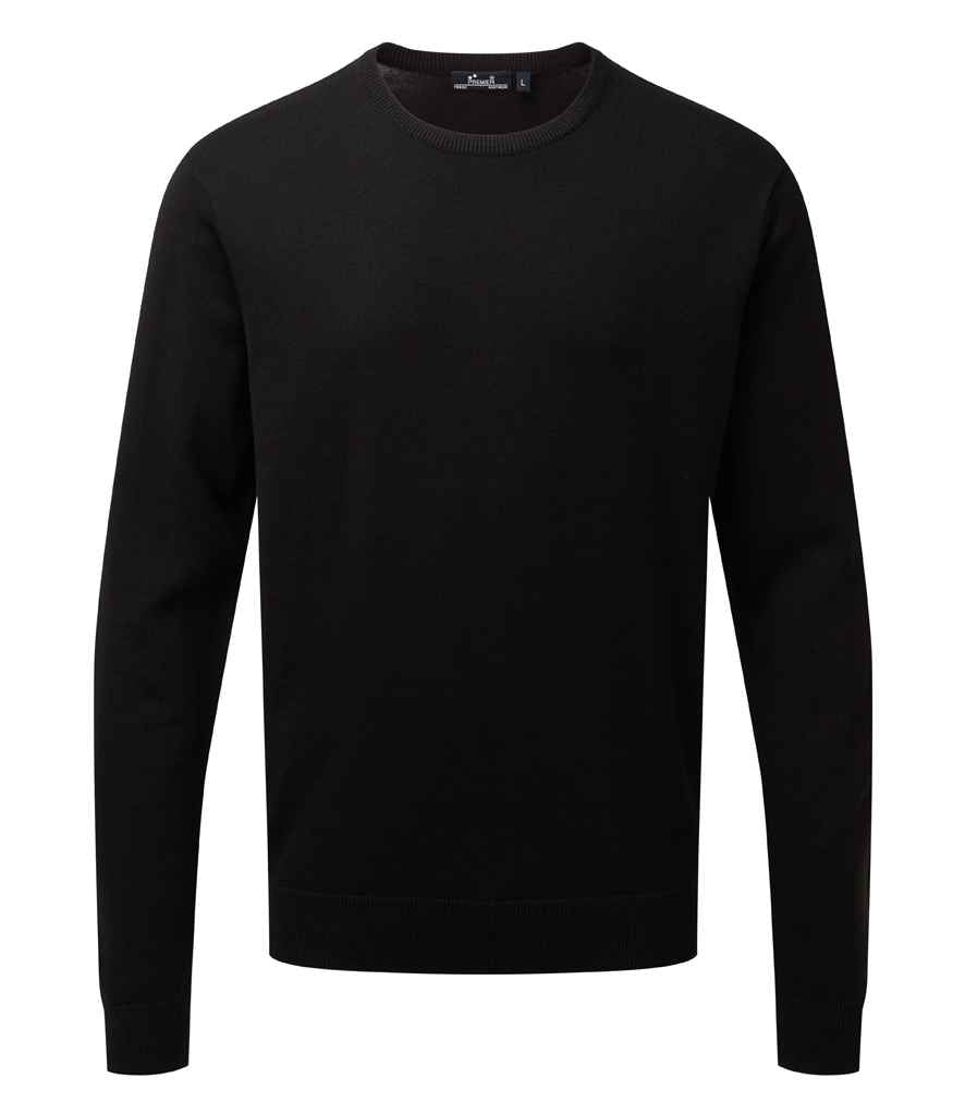 Premier Cotton Rich Crew Neck Sweater - Black