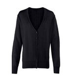 Premier Ladies Cotton Acrylic V Neck Cardigan - Black