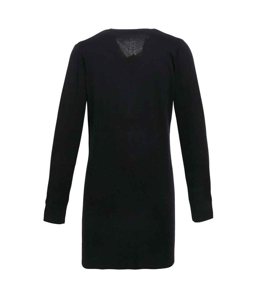 Premier Ladies Longline V Neck Cardigan - Black