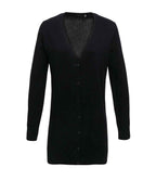 Premier Ladies Longline V Neck Cardigan - Black