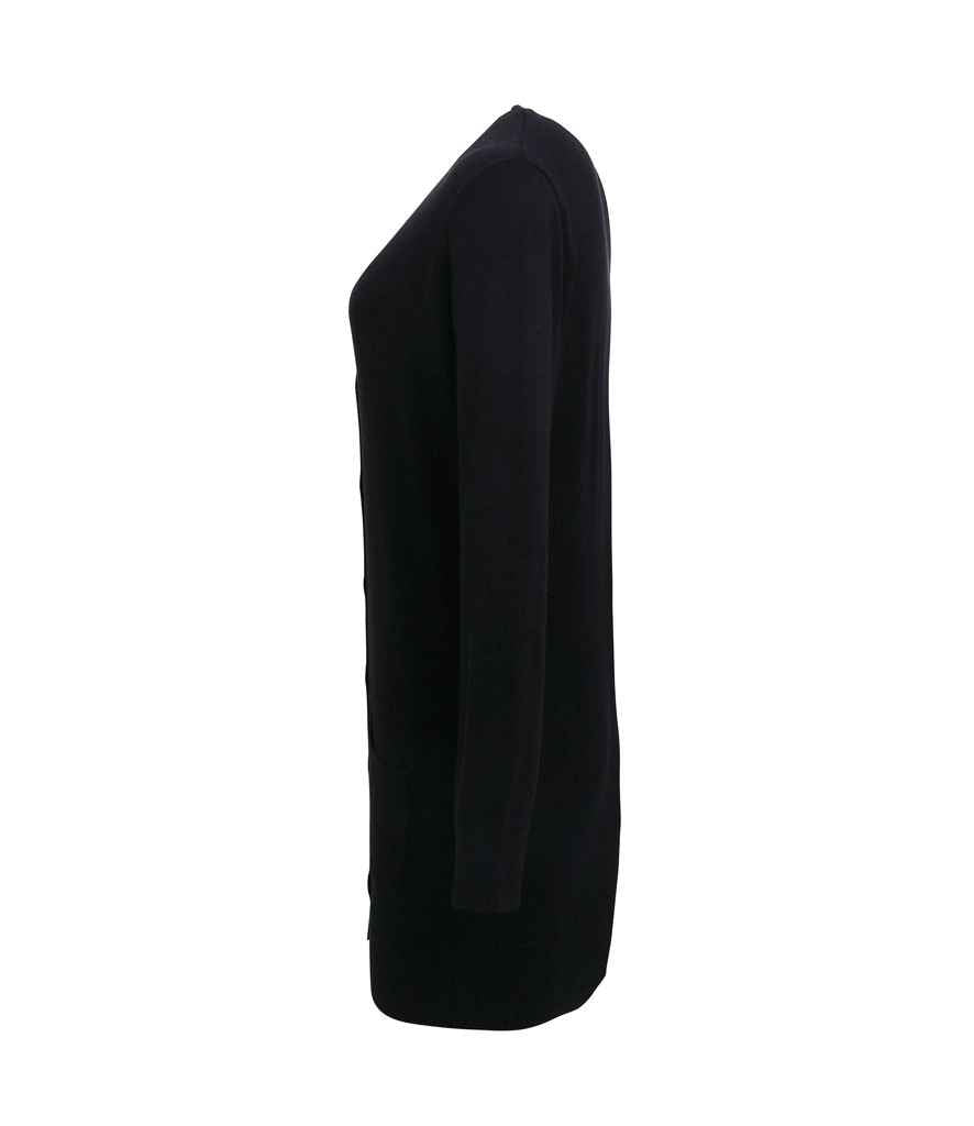 Premier Ladies Longline V Neck Cardigan - Black