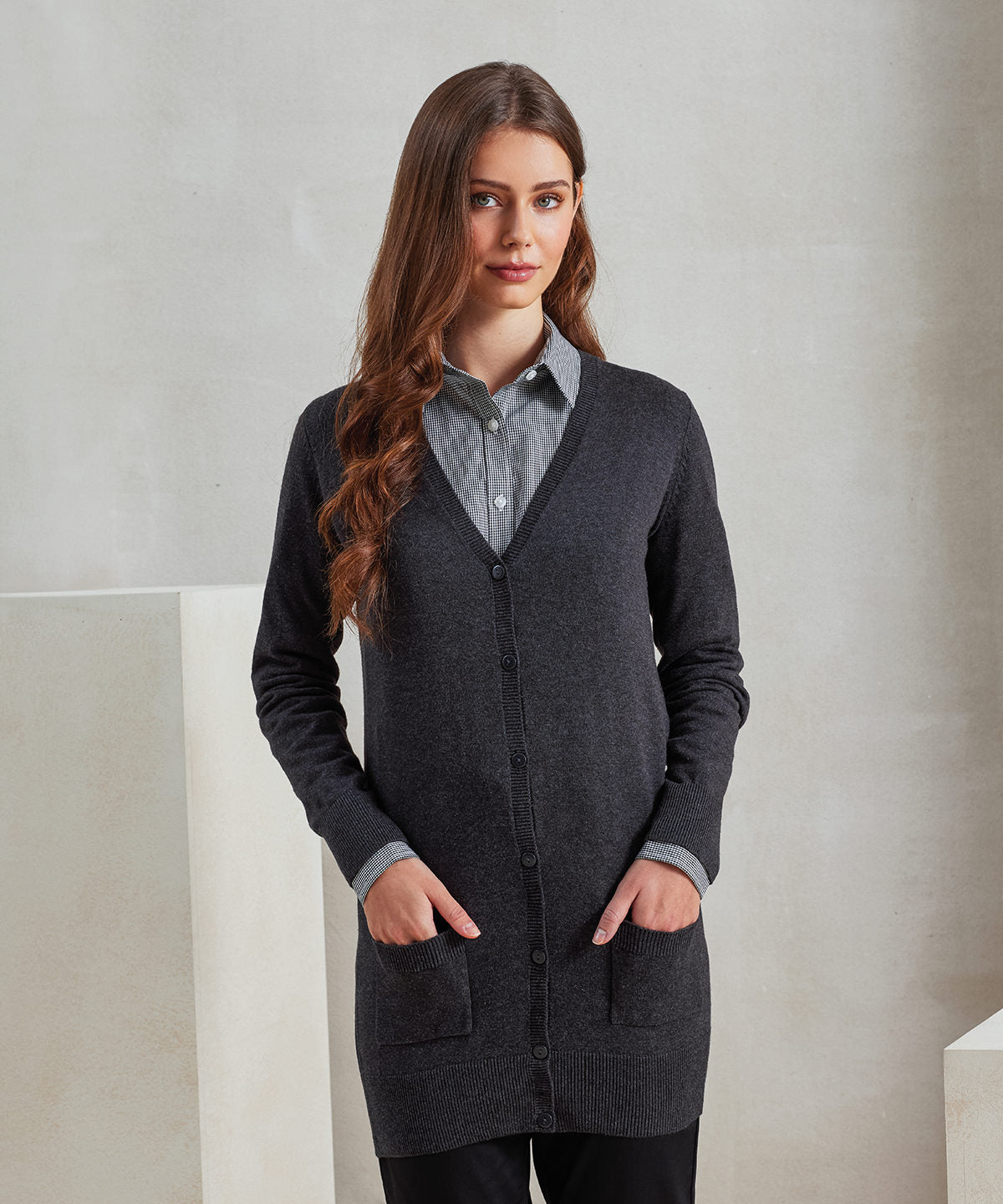 Women's longline knitted cardigan