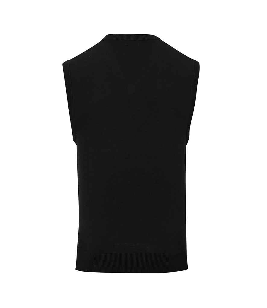 Premier Sleeveless Cotton Acrylic V Neck Sweater - Black