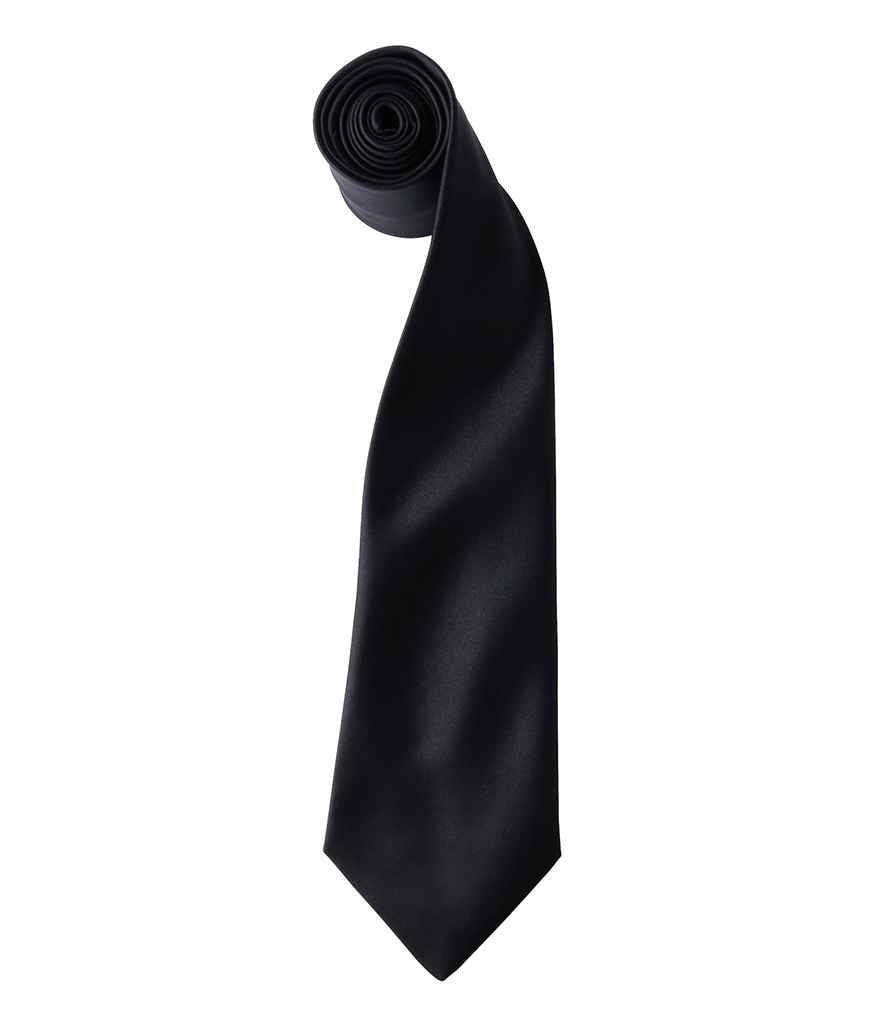 Premier 'Colours' Satin Tie - Black