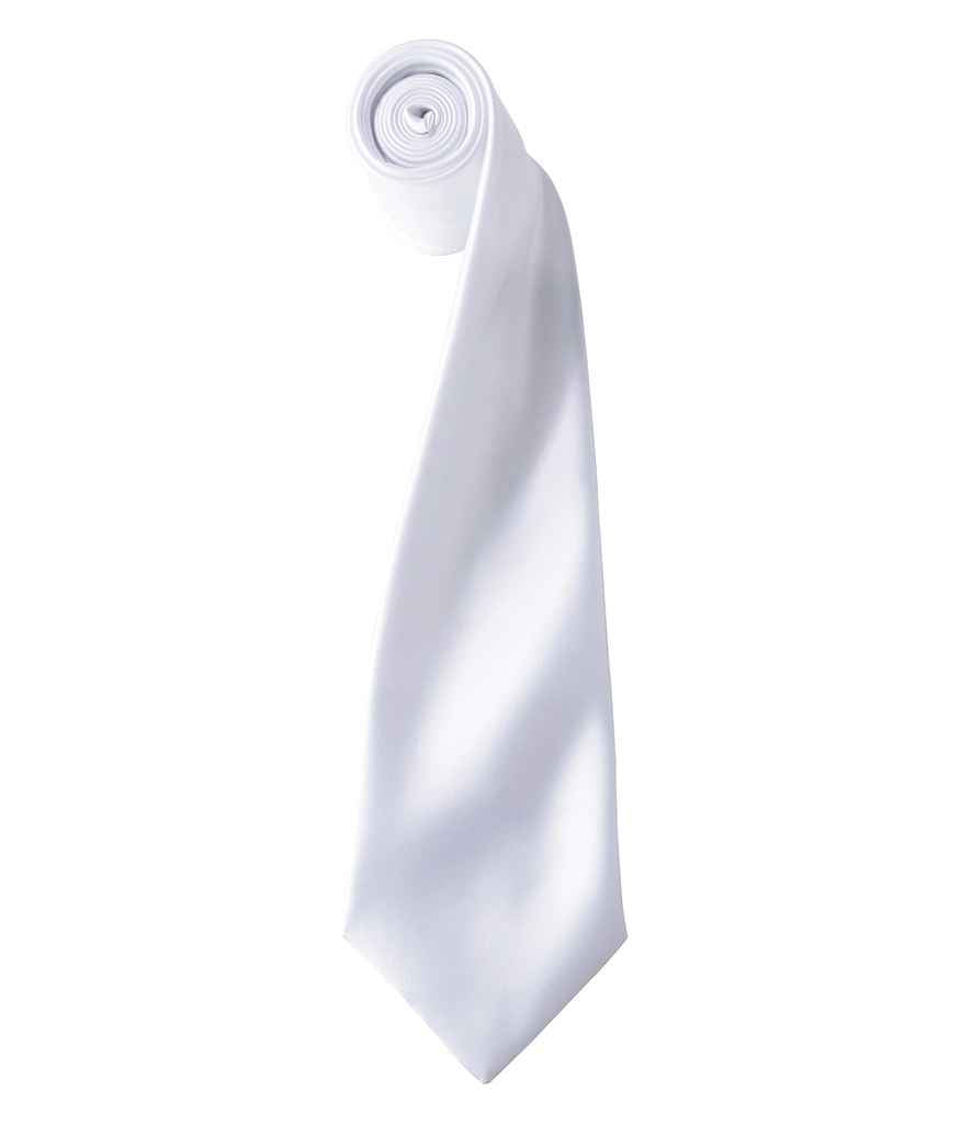 Premier 'Colours' Satin Tie - White