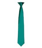 Premier 'Colours' Satin Clip Tie - Bottle Green