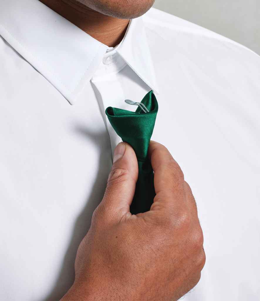 Premier 'Colours' Satin Clip Tie - Bottle Green