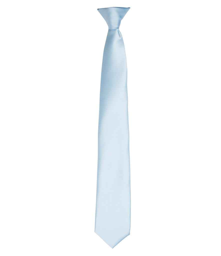 Premier 'Colours' Satin Clip Tie - Light Blue