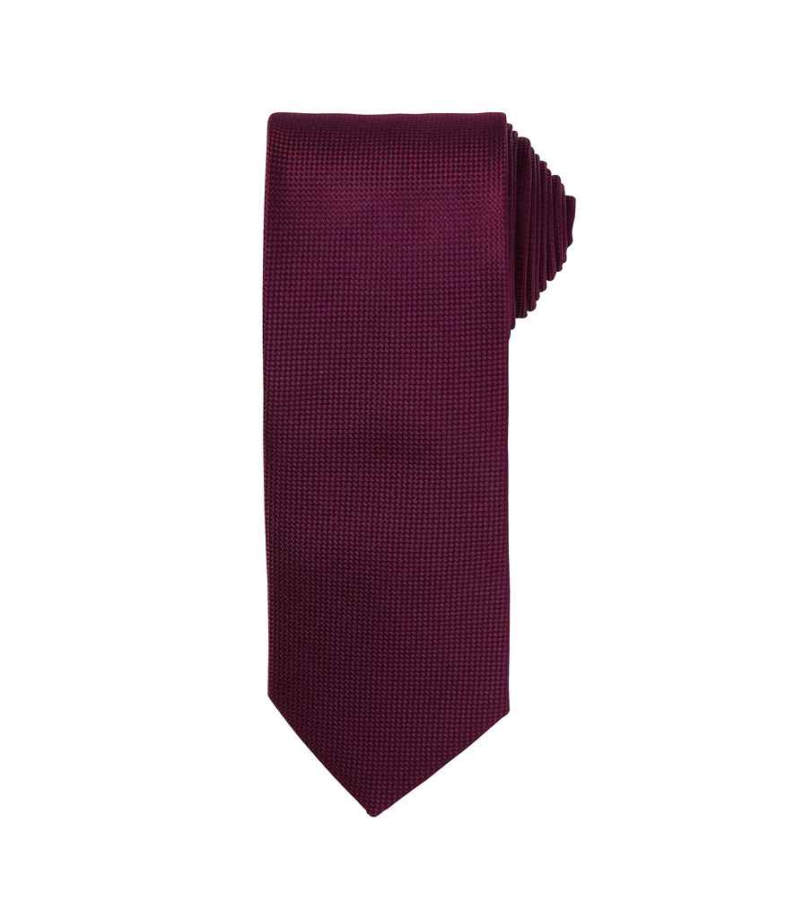 Premier Micro Waffle Tie - Aubergine