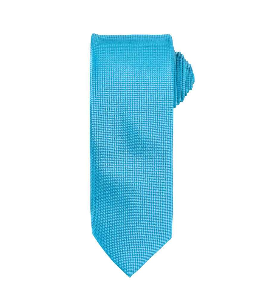 Premier Micro Waffle Tie - Turquoise Blue