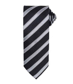 Premier Waffle Stripe Tie - Black/Dark Grey