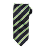Premier Waffle Stripe Tie - Black/Lime Green