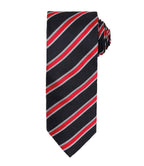 Premier Waffle Stripe Tie - Black/Red