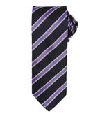 Premier Waffle Stripe Tie - Black/Rich Violet