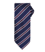 Premier Waffle Stripe Tie - Navy/Aubergine
