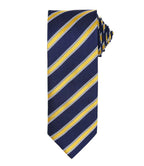 Premier Waffle Stripe Tie - Navy/Gold