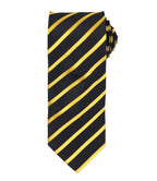 Premier Sports Stripe Tie - Black/Gold