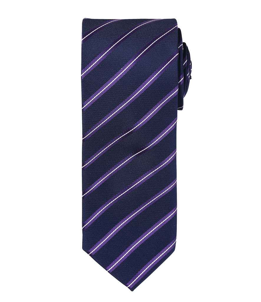 Premier Sports Stripe Tie - Navy/Purple