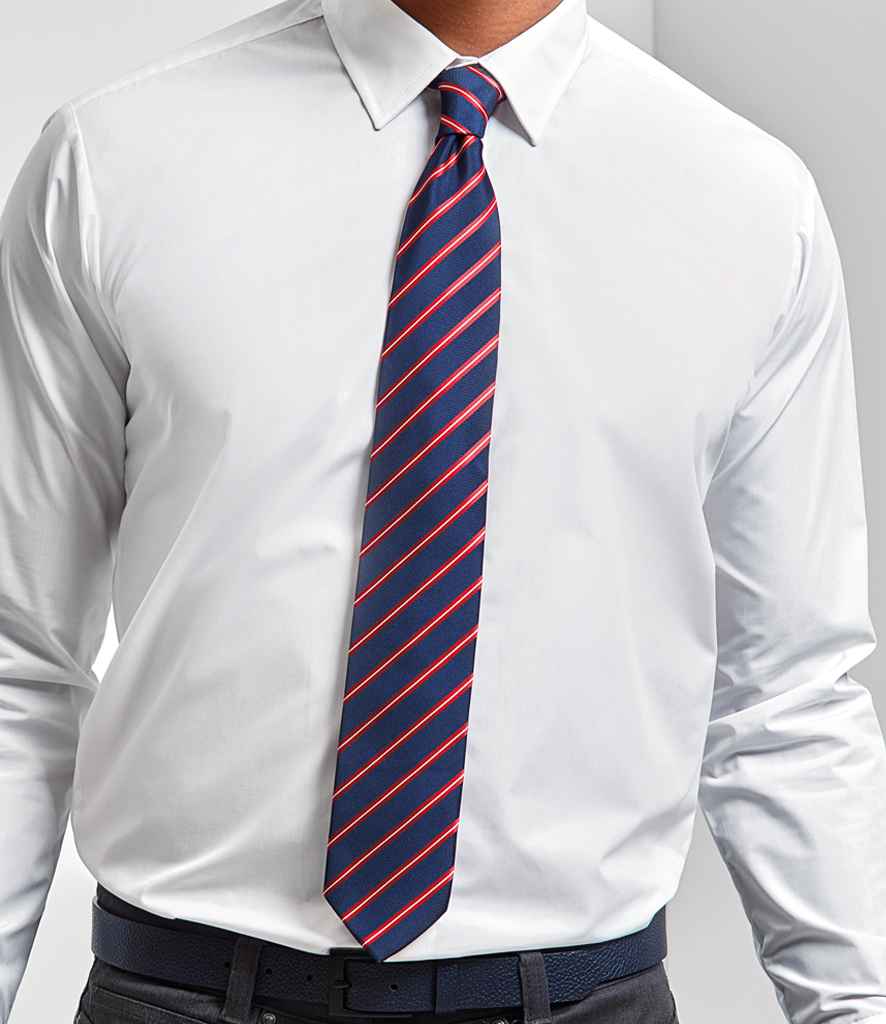 Premier Sports Stripe Tie - Navy/Red