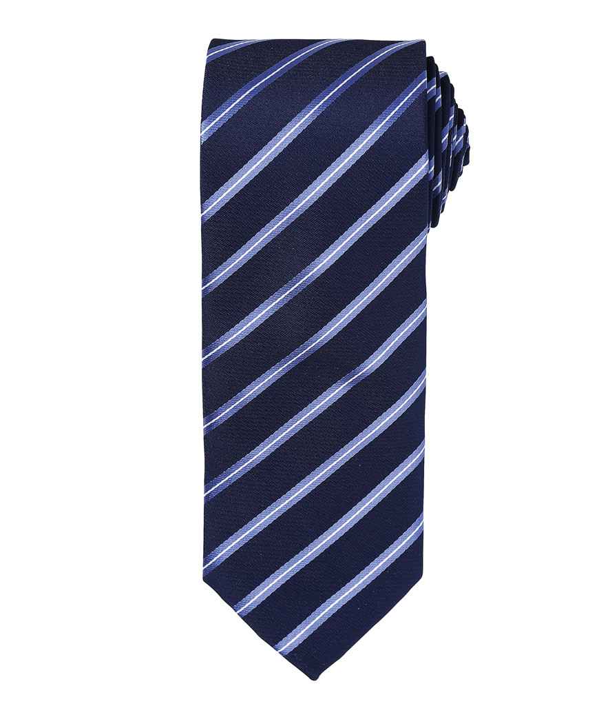 Premier Sports Stripe Tie - Navy/Royal Blue