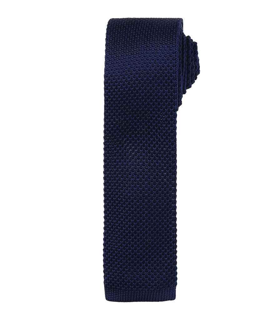 Premier Slim Knitted Tie - Navy