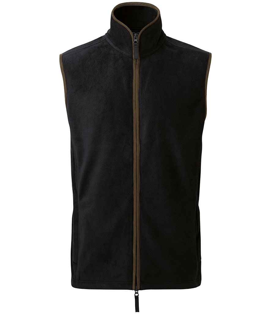 Premier Artisan Fleece Gilet - Black/Brown
