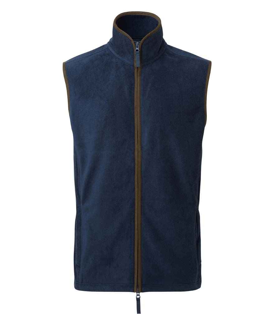 Premier Artisan Fleece Gilet - Navy/Brown