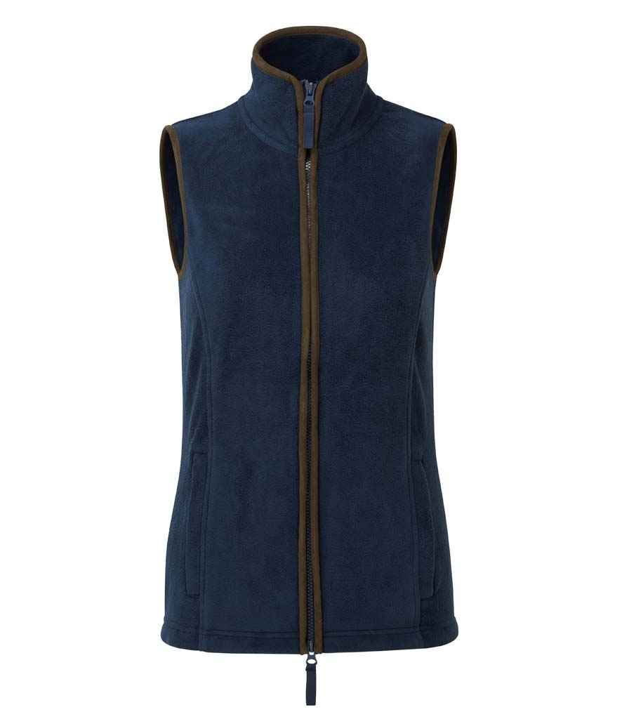 Premier Ladies Artisan Fleece Gilet - Navy/Brown
