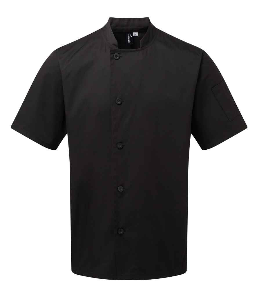 Premier Essential Short Sleeve Chef's Jacket - Black
