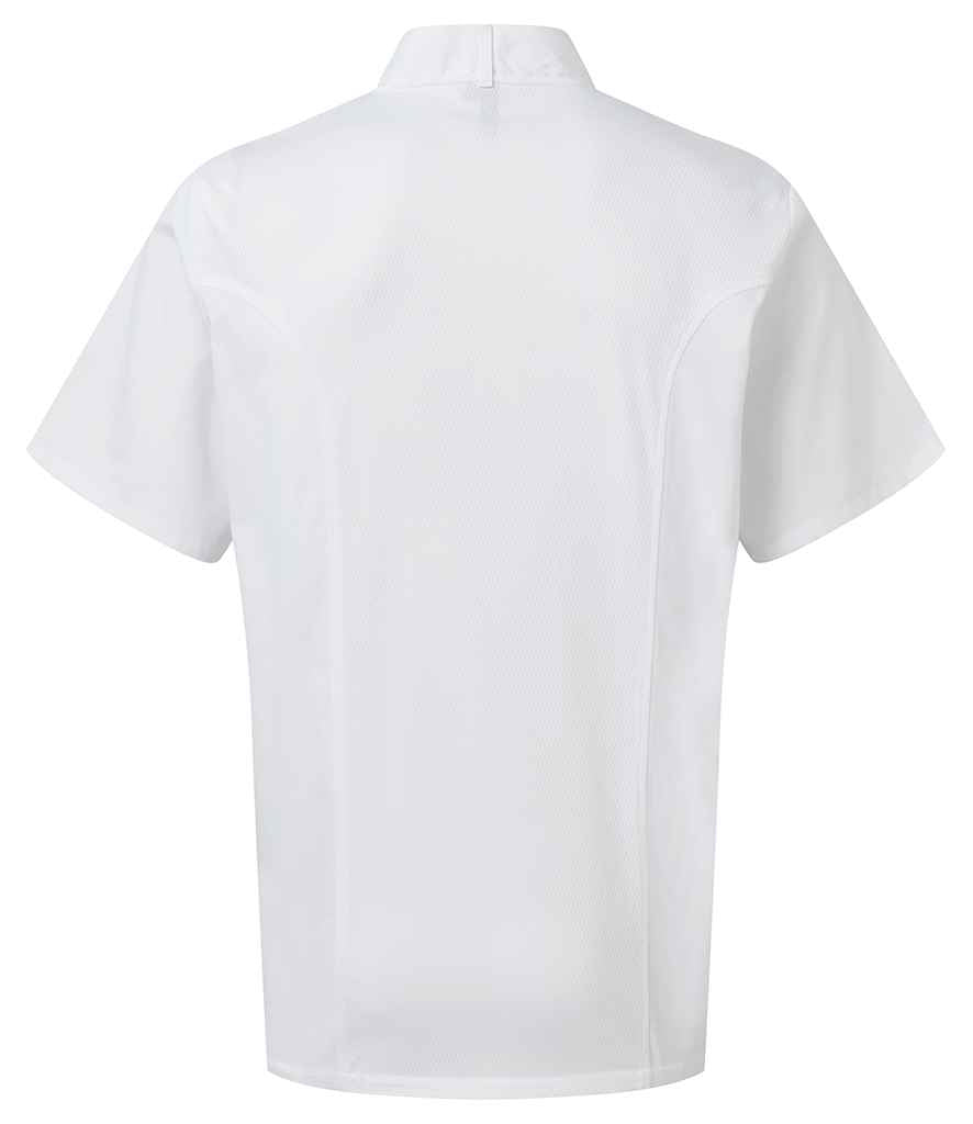 Premier Coolchecker® Short Sleeve Chef's Jacket - White