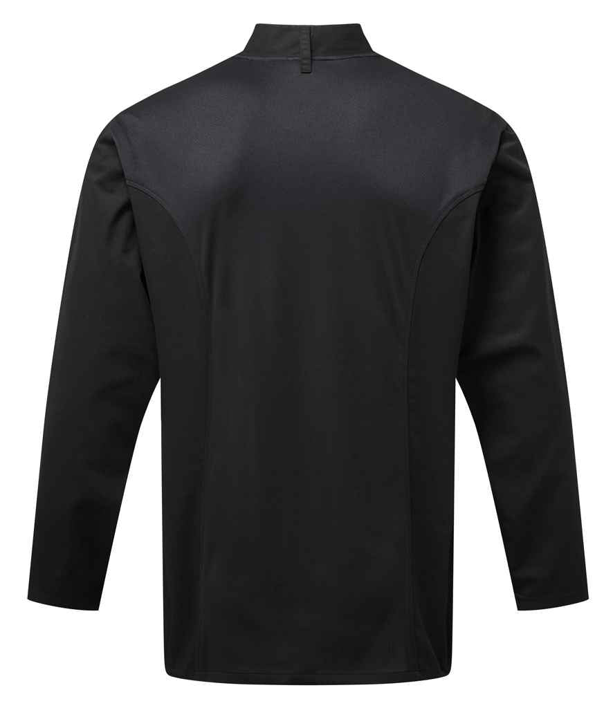 Premier Coolchecker® Long Sleeve Chef's Jacket - Black