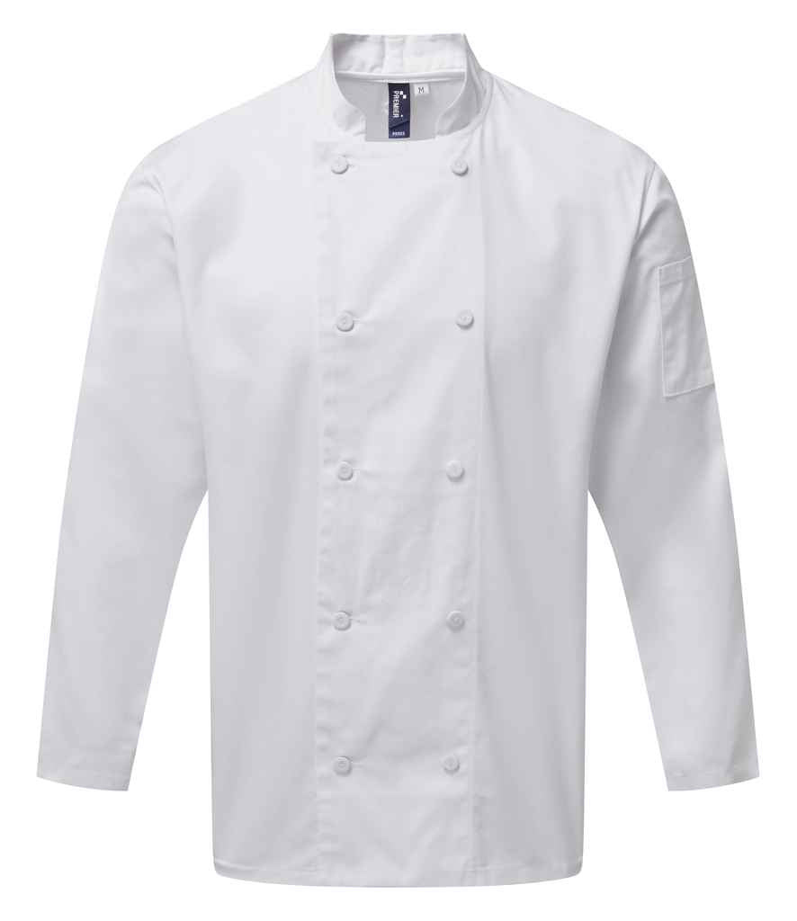 Premier Coolchecker® Long Sleeve Chef's Jacket - White