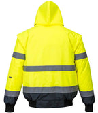 Portwest 3-in-1 Hi-Vis Bomber Jacket - Yellow/Navy