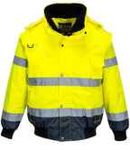 Portwest 3-in-1 Hi-Vis Bomber Jacket - Yellow/Navy