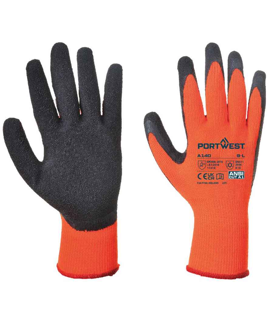 Portwest Thermal Grip Gloves - Orange